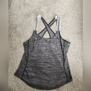 Adidas Gray Spacedye Cross Back Tank Top